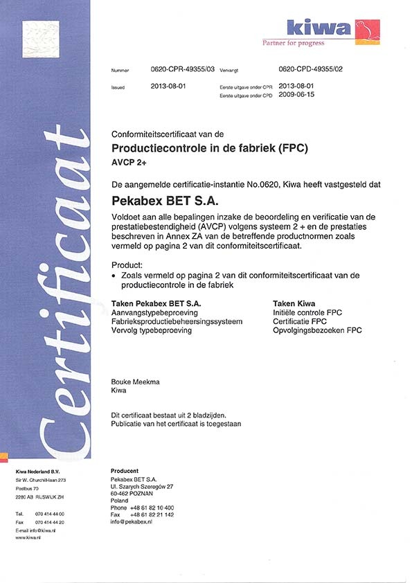 EC-FPC CERTIFICATE AOC- LEVEL 2+